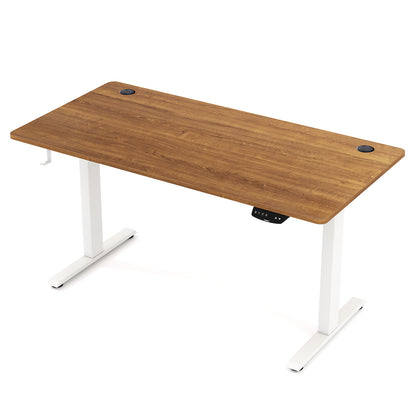 Electric Standing Desk, Height Adjustable, 3 Memory Heights, Walnut Standing Desks at Gallery Canada