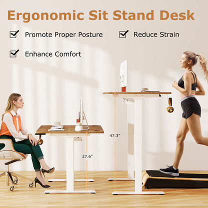 Electric Standing Desk, Adjustable Height, 3 Memory, Walnut Standing Desks at Gallery Canada