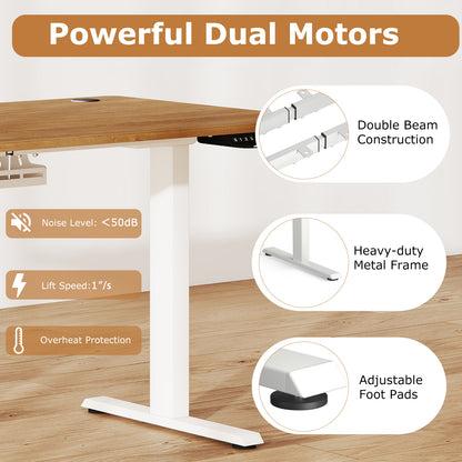 Electric Standing Desk, Adjustable Height, 3 Memory, Walnut Standing Desks at Gallery Canada