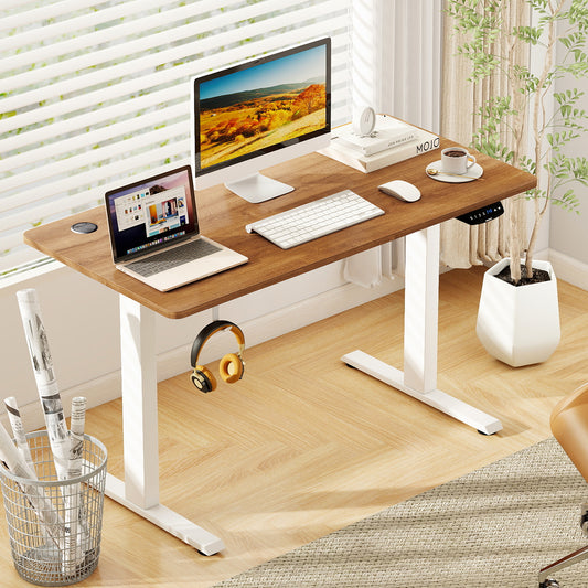 Electric Standing Desk Height Adjustable with 3 Memory Heights Walnut-S, Walnut