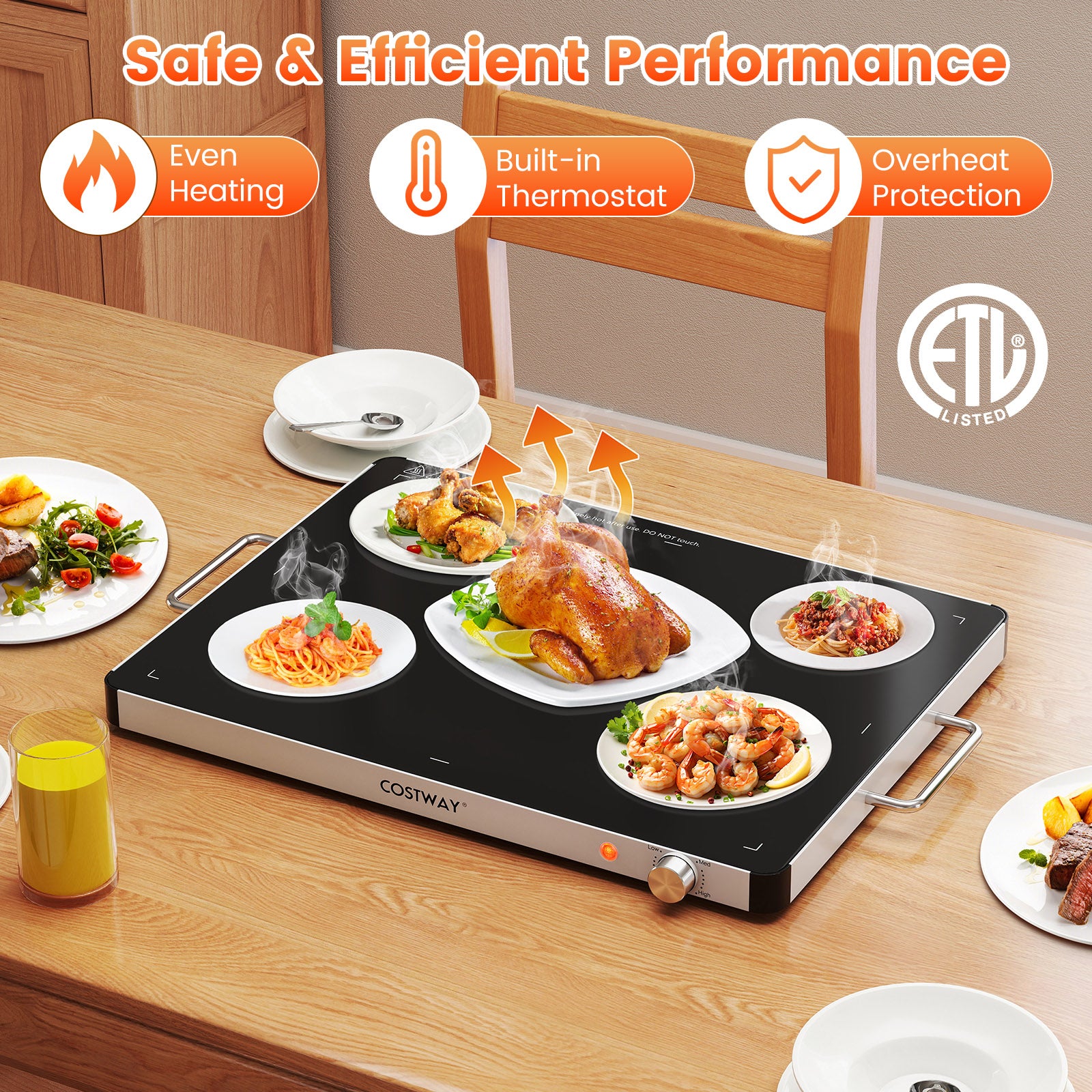 Electric Warming Food Warmer with Adjustable Temperature Control and Overheat Protection Food Warmers & Burners at Gallery Canada