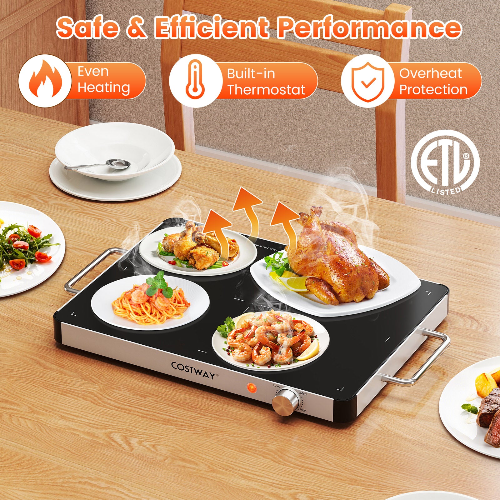 Electric Warming Tray Food Warmer with Adjustable Temperature Control Kitchen Appliances at Gallery Canada