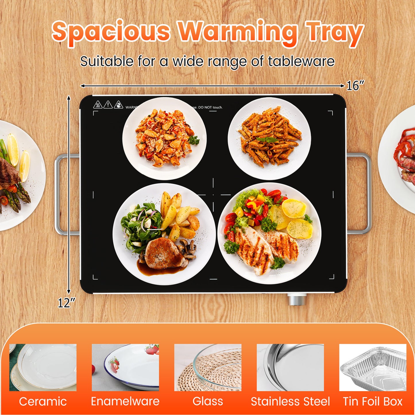 Electric Warming Tray Food Warmer with Adjustable Temperature Control Kitchen Appliances at Gallery Canada