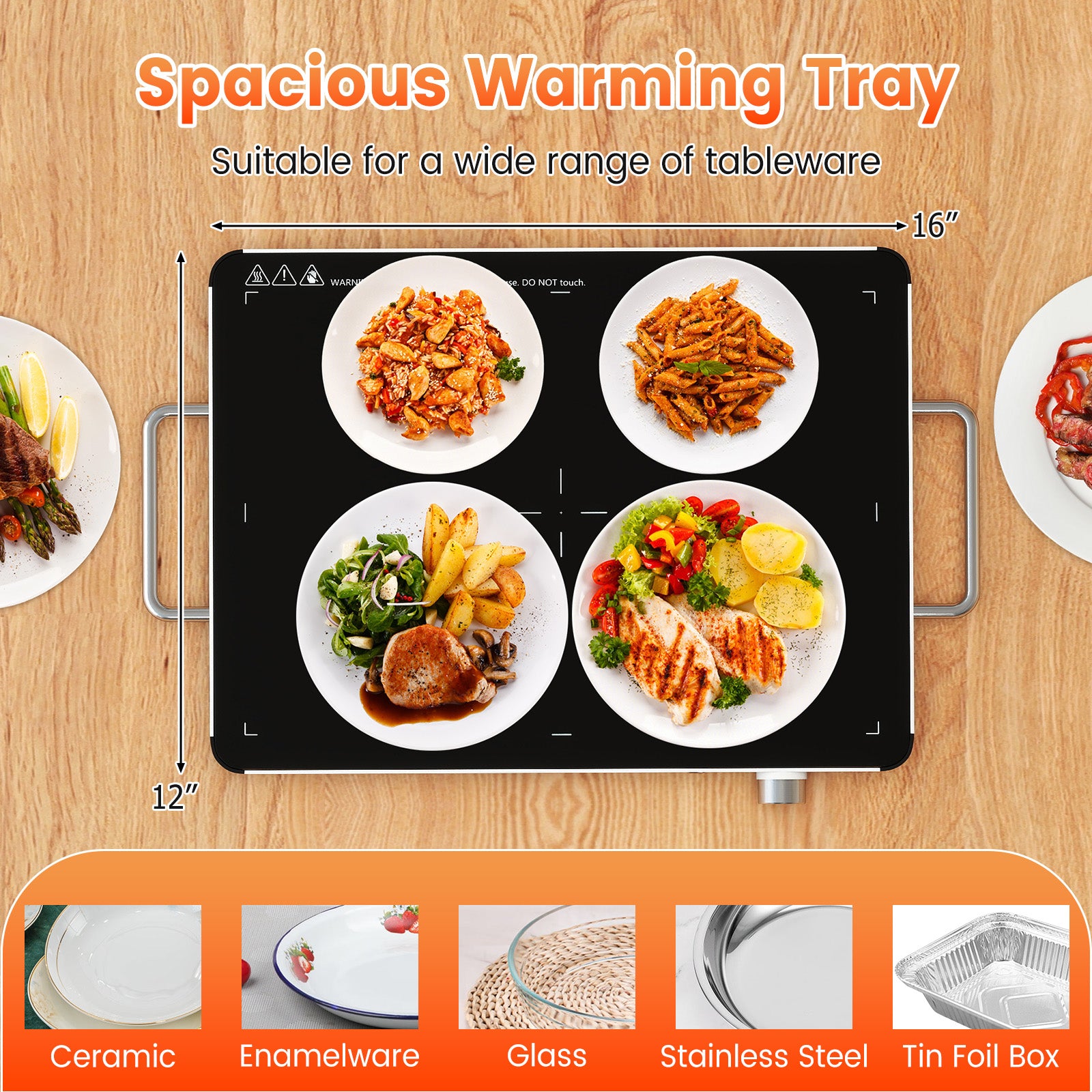 Electric Warming Tray Food Warmer with Adjustable Temperature Control Kitchen Appliances at Gallery Canada