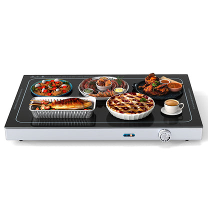 Electric Warming Tray with Adjustable Temperature and Built-In Handles Tempered Glass Food Warmers & Burners at Gallery Canada