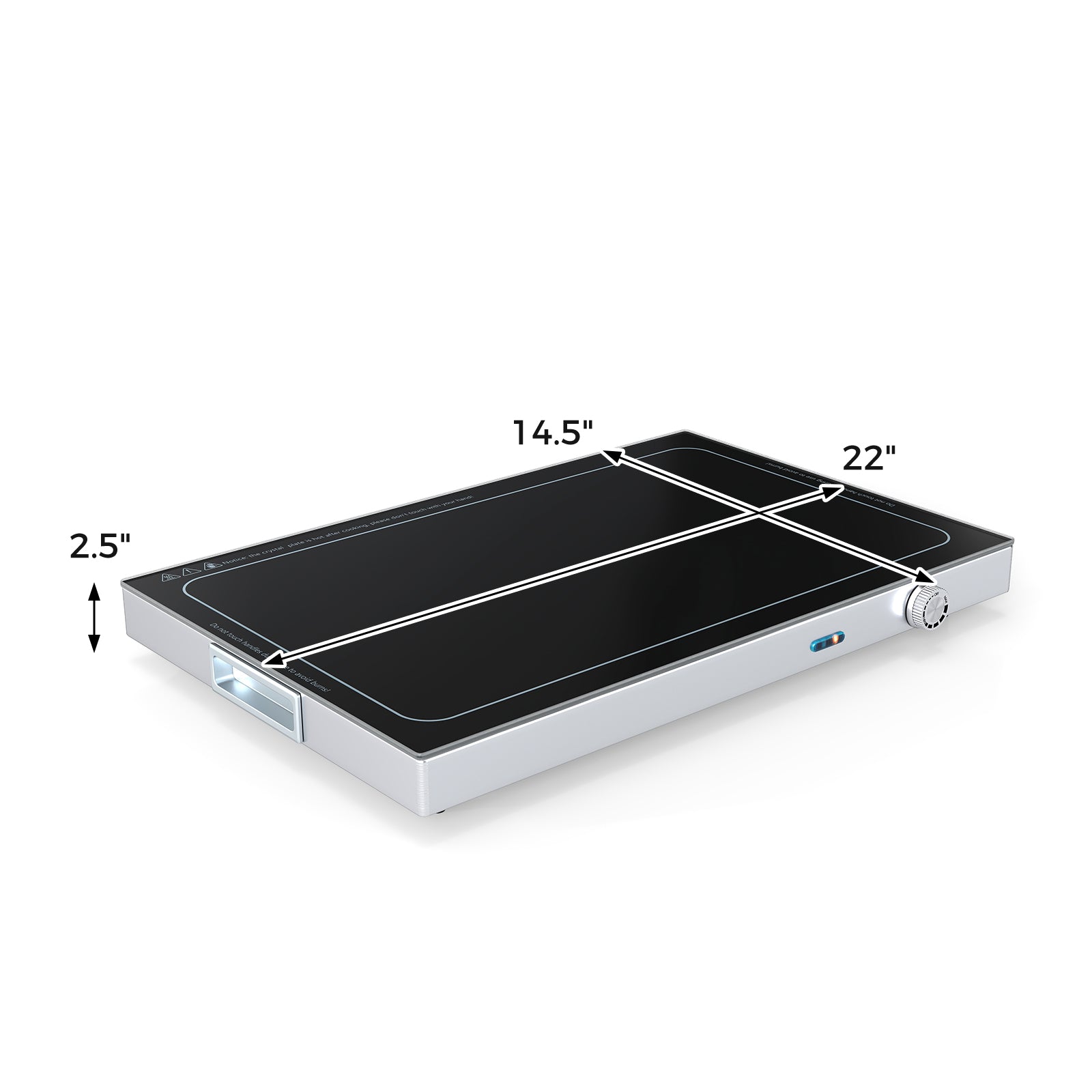 Electric Warming Tray with Adjustable Temperature and Built-In Handles Tempered Glass Food Warmers & Burners at Gallery Canada