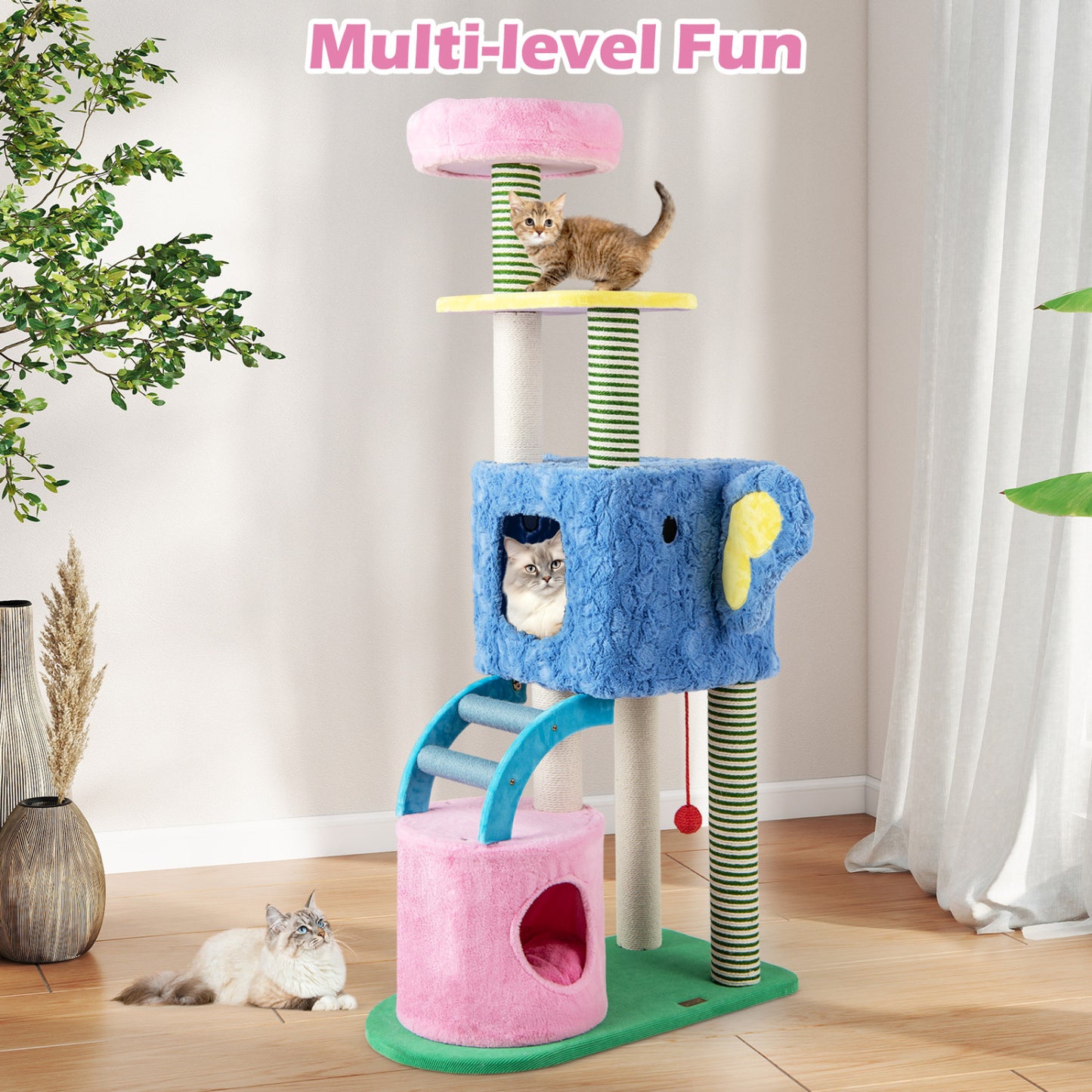 Elephant Cat Tree, Multi-Level Kitty Tower, Blue Cat Trees Condos & Scratchers at Gallery Canada