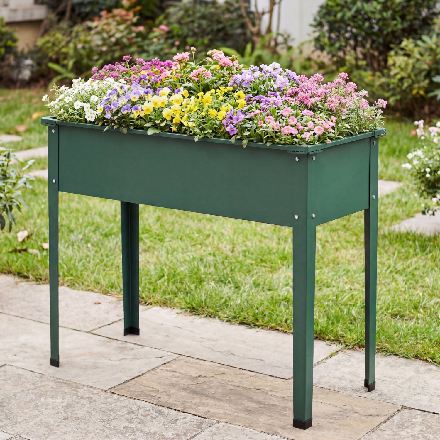 Metal Raised Garden Bed With Legs, Drainage Holes, Green Raised Garden Beds at Gallery Canada
