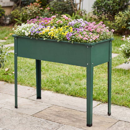 Metal Raised Garden Bed With Legs, Drainage Holes, Green Raised Garden Beds at Gallery Canada