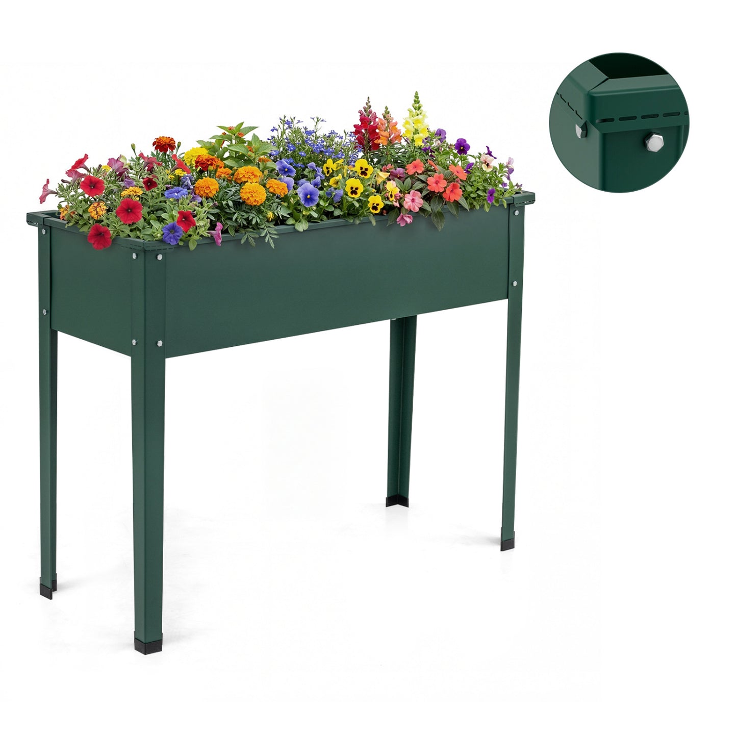 Metal Raised Garden Bed With Legs, Drainage Holes, Green Raised Garden Beds at Gallery Canada
