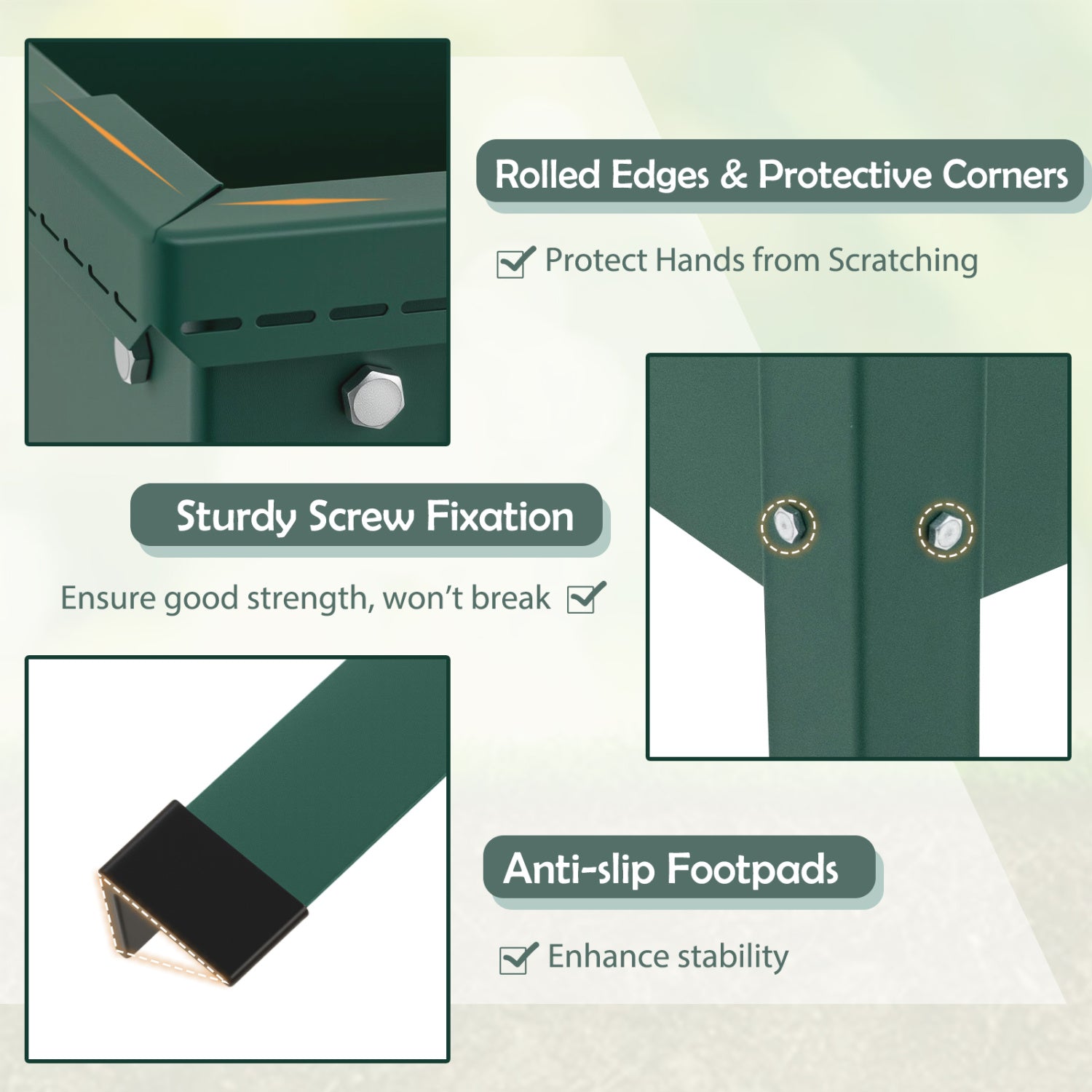 Metal Raised Garden Bed With Legs, Drainage Holes, Green Raised Garden Beds at Gallery Canada