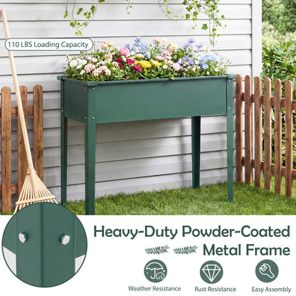 Metal Raised Garden Bed With Legs, Drainage Holes, Green Raised Garden Beds at Gallery Canada