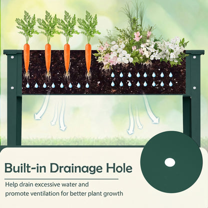 Metal Raised Garden Bed With Legs, Drainage Holes, Green Raised Garden Beds at Gallery Canada
