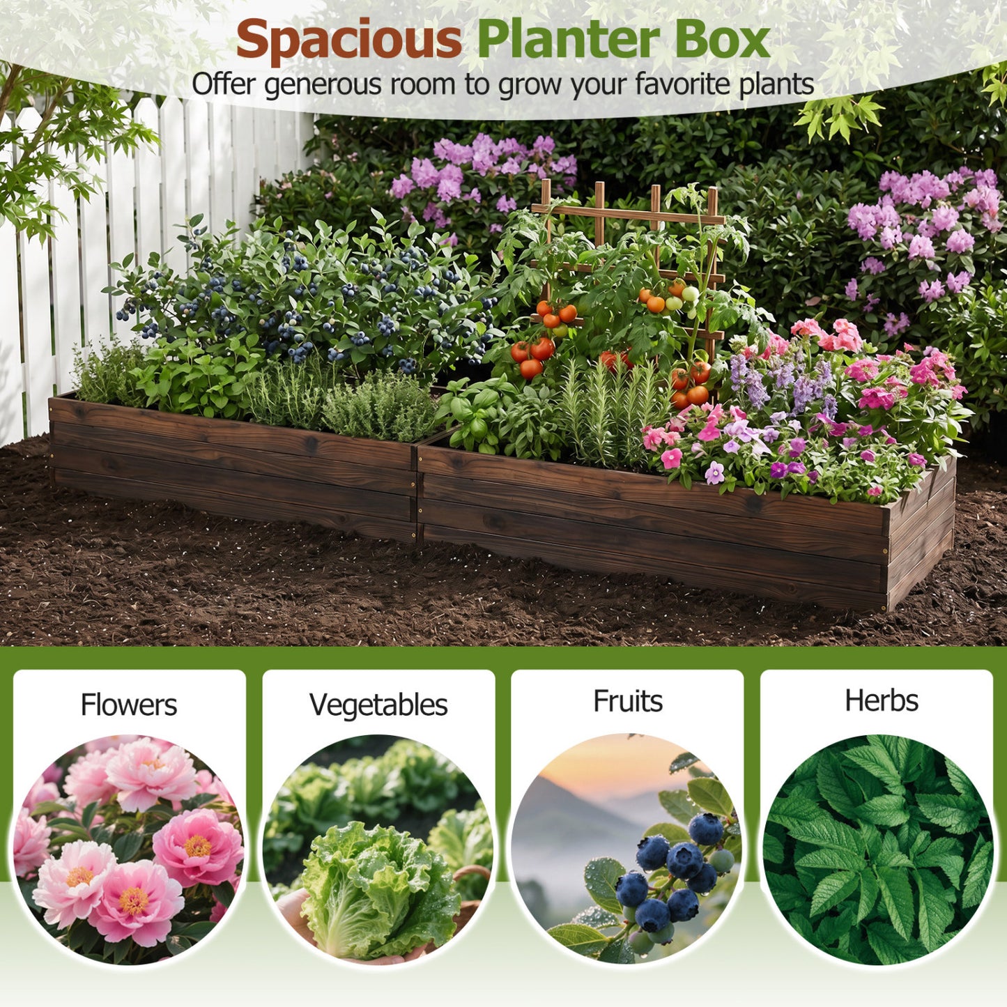 Elevated Wooden Garden Planter Box Bed Kit, Natural Raised Garden Beds at Gallery Canada