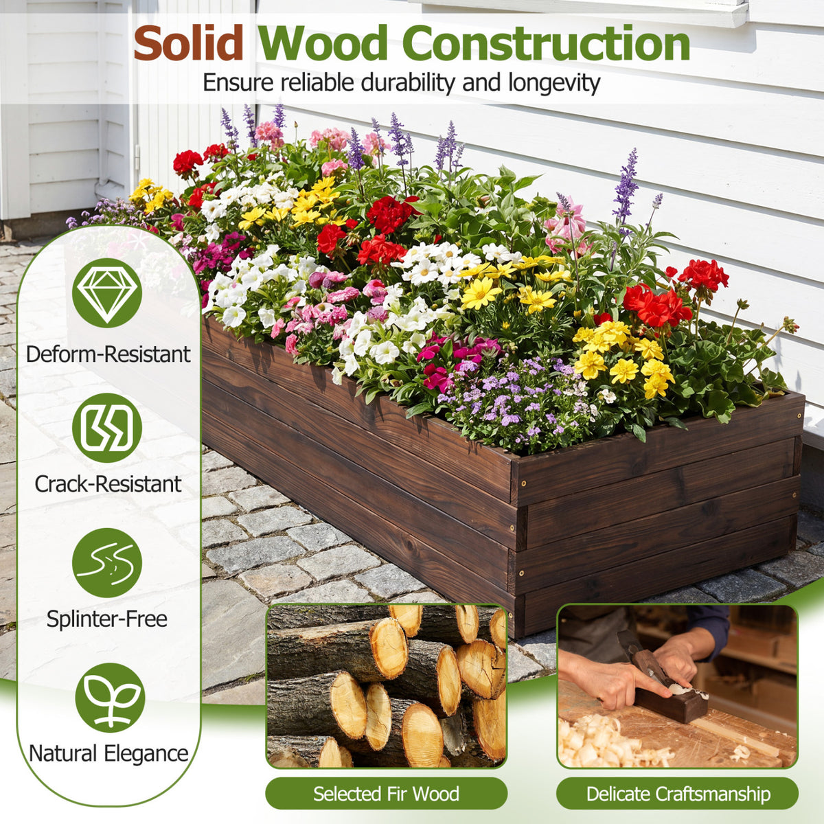 Elevated Wooden Garden Planter Box Bed Kit, Natural Raised Garden Beds at Gallery Canada