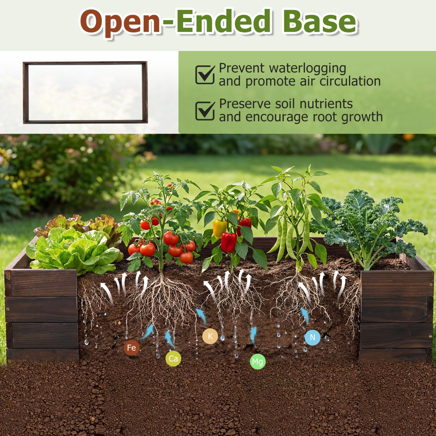 Elevated Wooden Garden Planter Box Bed Kit, Natural Raised Garden Beds at Gallery Canada