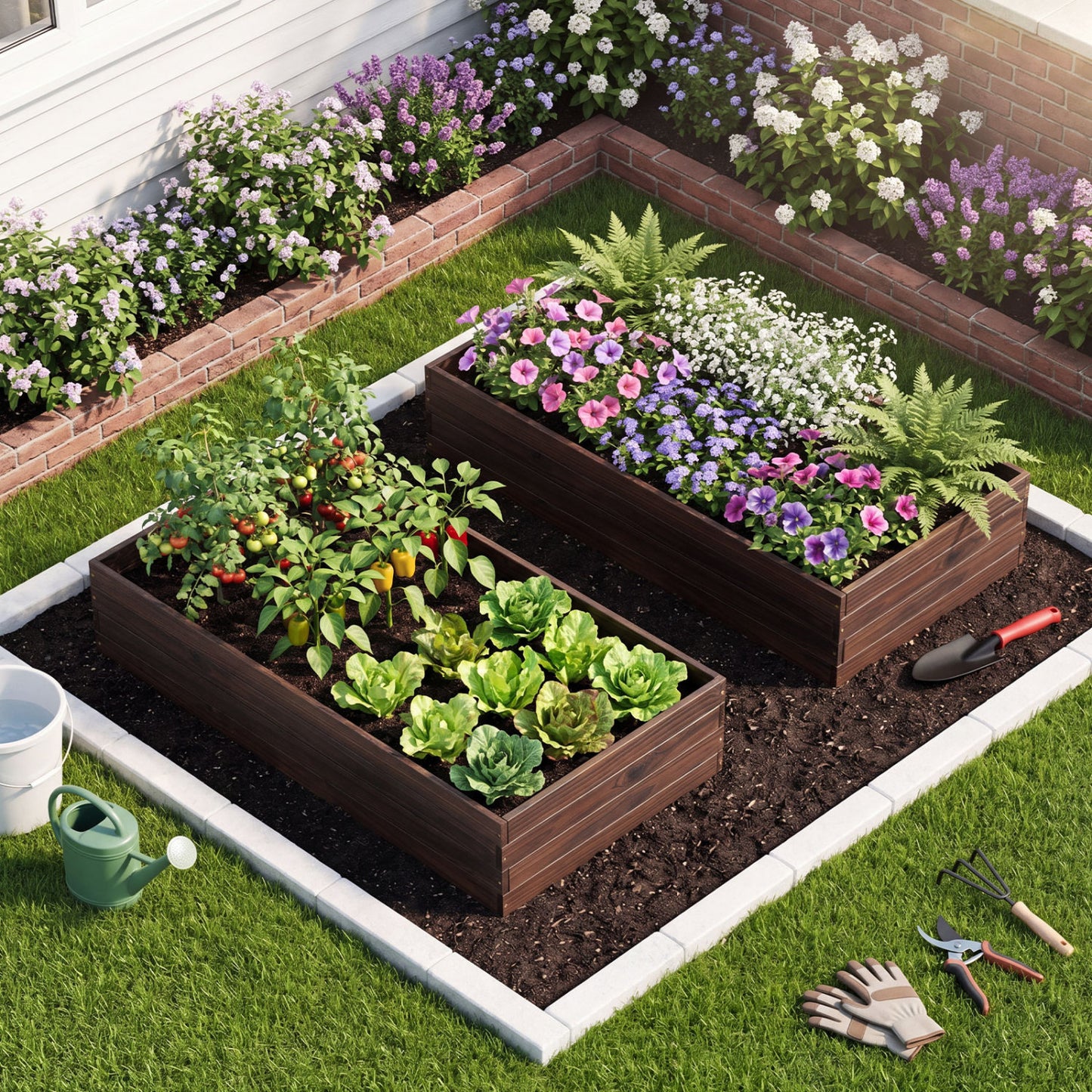 Elevated Wooden Garden Planter Box Bed Kit, Natural Raised Garden Beds at Gallery Canada
