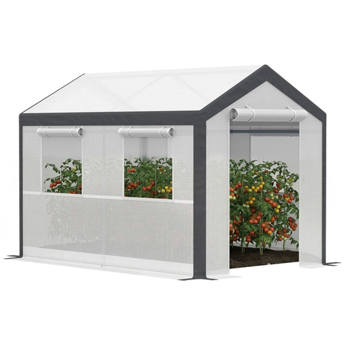 6.6' x 10' x 7' Heavy Duty Walk-In Greenhouse, Plant Growing Tent, White