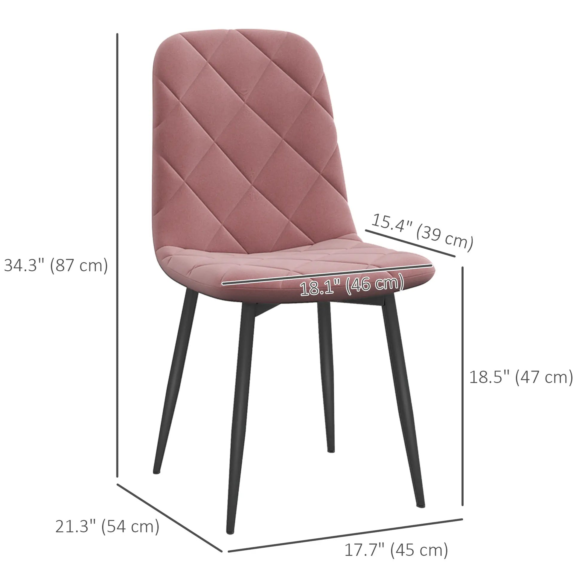 Upholstered Dining Chairs Set of 4, Steel Legs, Modern Kitchen, Pink Dining Chairs at Gallery Canada