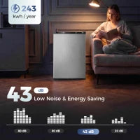 3.2 Cu Ft Mini Fridge, Single Door Compact Refrigerator, Silver