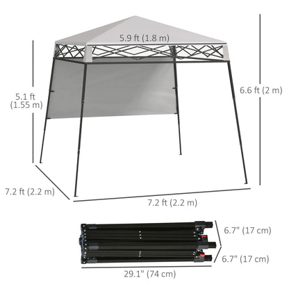 7' x 7' Pop Up Canopy Gazebo Tent, Adjustable Legs, White Pop Up Canopies at Gallery Canada