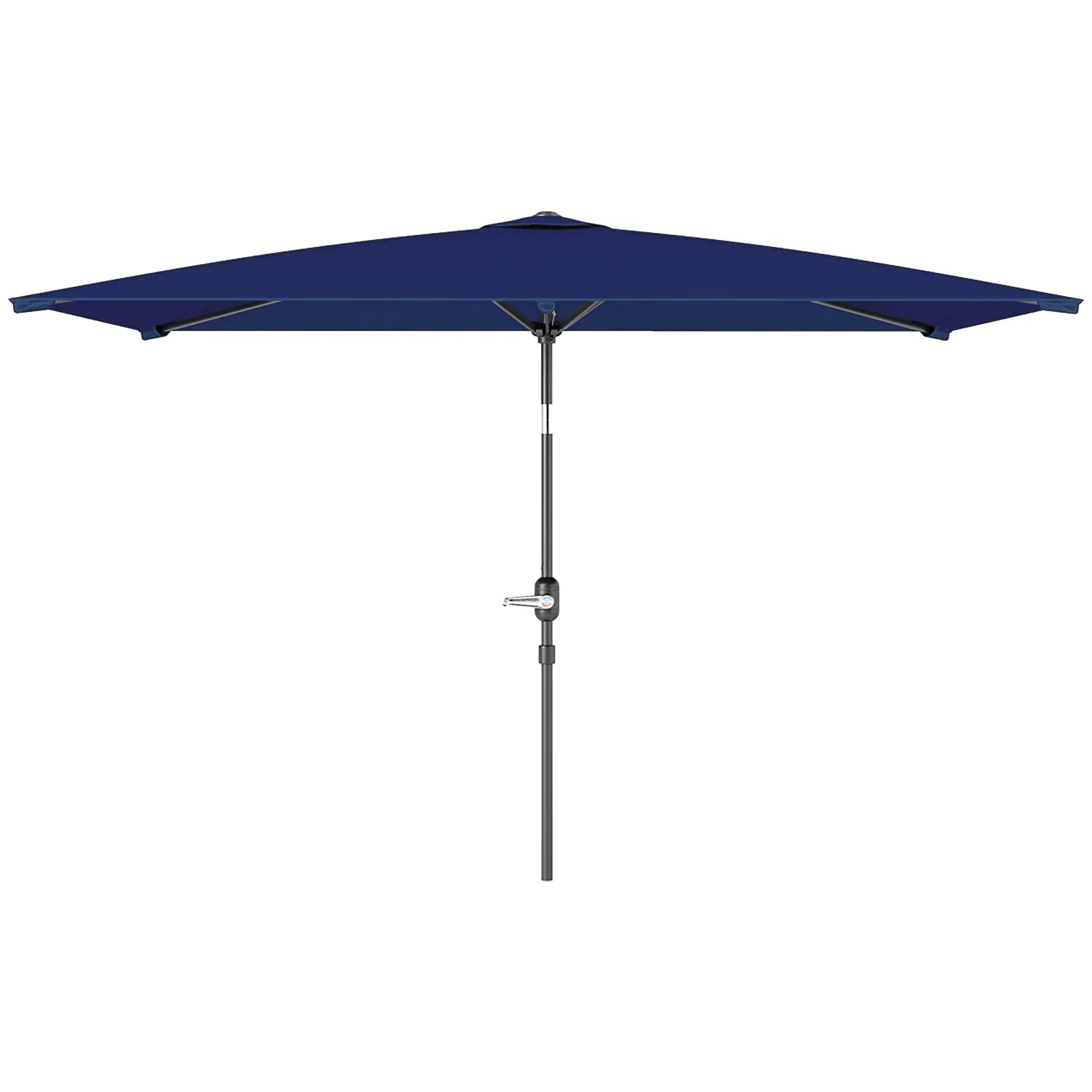 6.5x9.6ft Rectangle Aluminum Tilt Patio Umbrella, Navy Blue Sun Umbrellas Navy Blue at Gallery Canada