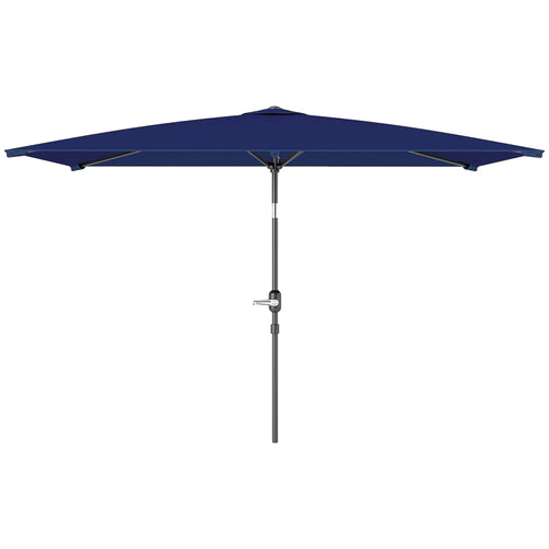 6.5x9.6ft Rectangle Aluminum Tilt Patio Umbrella, Navy Blue