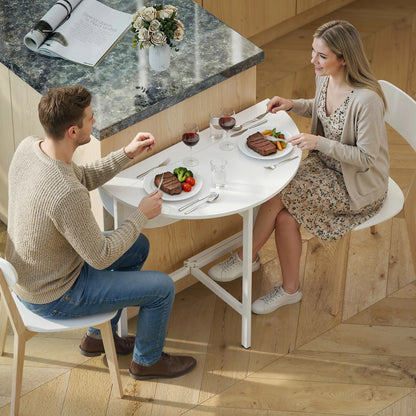Folding Drop Leaf Dining Table, 80 cm, White Dining Tables at Gallery Canada