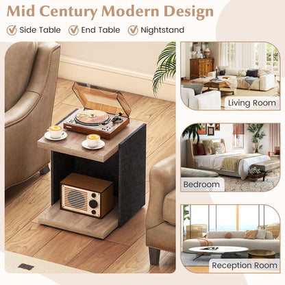 End Table 2-Tier Sofa Side Table with Open Storage Shelf, Oak End & Side Tables at Gallery Canada