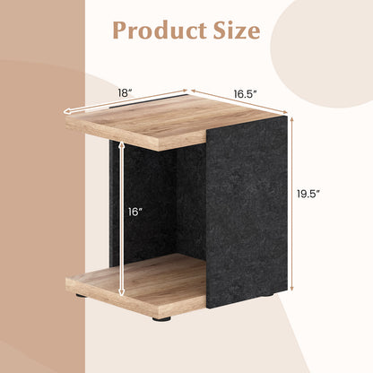 End Table 2-Tier Sofa Side Table with Open Storage Shelf, Oak End & Side Tables at Gallery Canada