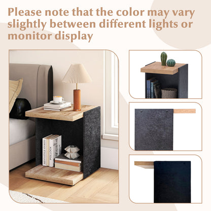 End Table 2-Tier Sofa Side Table with Open Storage Shelf, Oak End & Side Tables at Gallery Canada