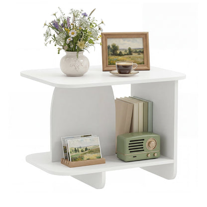2-Tier End Table With Storage Shelf, White End & Side Tables at Gallery Canada