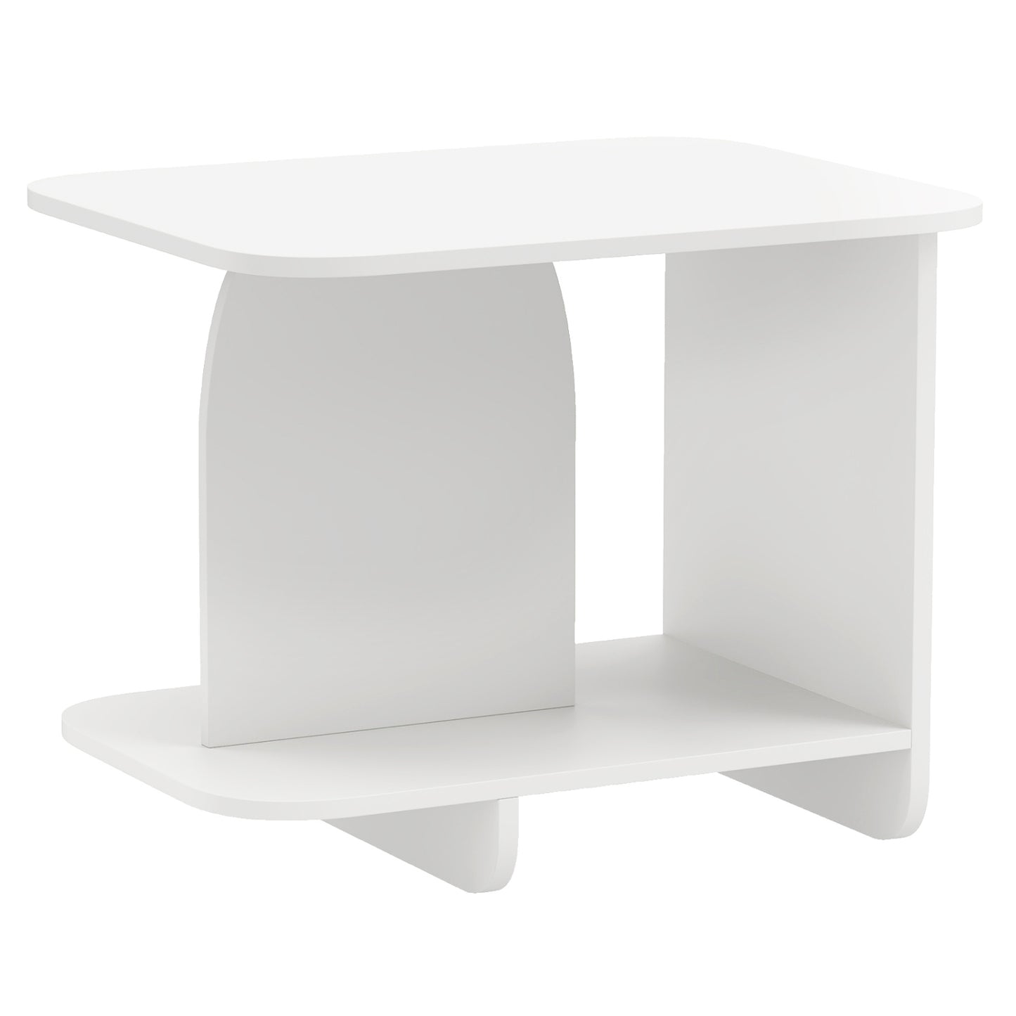 2-Tier End Table With Storage Shelf, White End & Side Tables at Gallery Canada