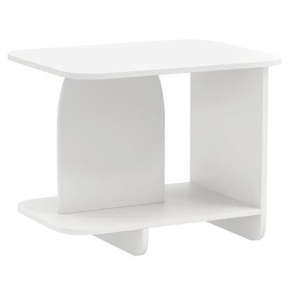 2-Tier End Table With Storage Shelf, White End & Side Tables at Gallery Canada