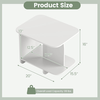 2-Tier End Table With Storage Shelf, White End & Side Tables at Gallery Canada