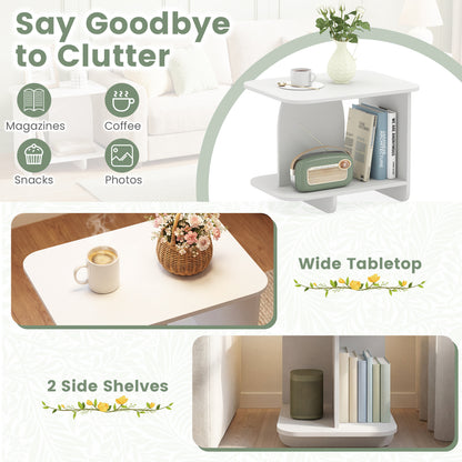 2-Tier End Table With Storage Shelf, White End & Side Tables at Gallery Canada