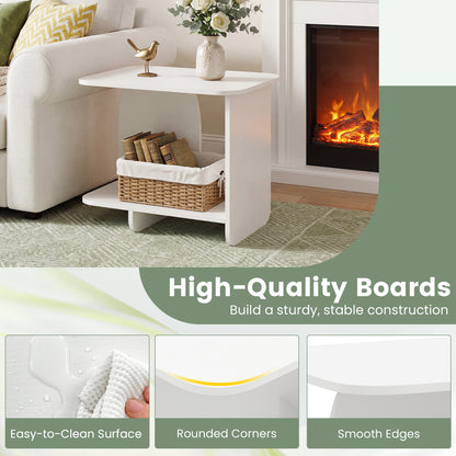 2-Tier End Table With Storage Shelf, White End & Side Tables at Gallery Canada