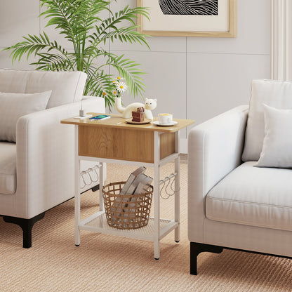 End Table With Charging Station, USB Ports, Flip Top, Natural End & Side Tables at Gallery Canada