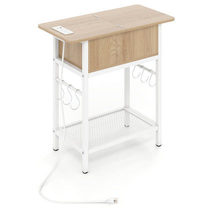 End Table With Charging Station, USB Ports, Flip Top, Natural End & Side Tables at Gallery Canada