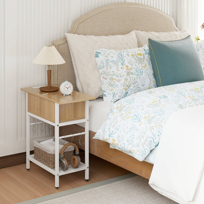 End Table With Charging Station, USB Ports, Flip Top, Natural End & Side Tables at Gallery Canada