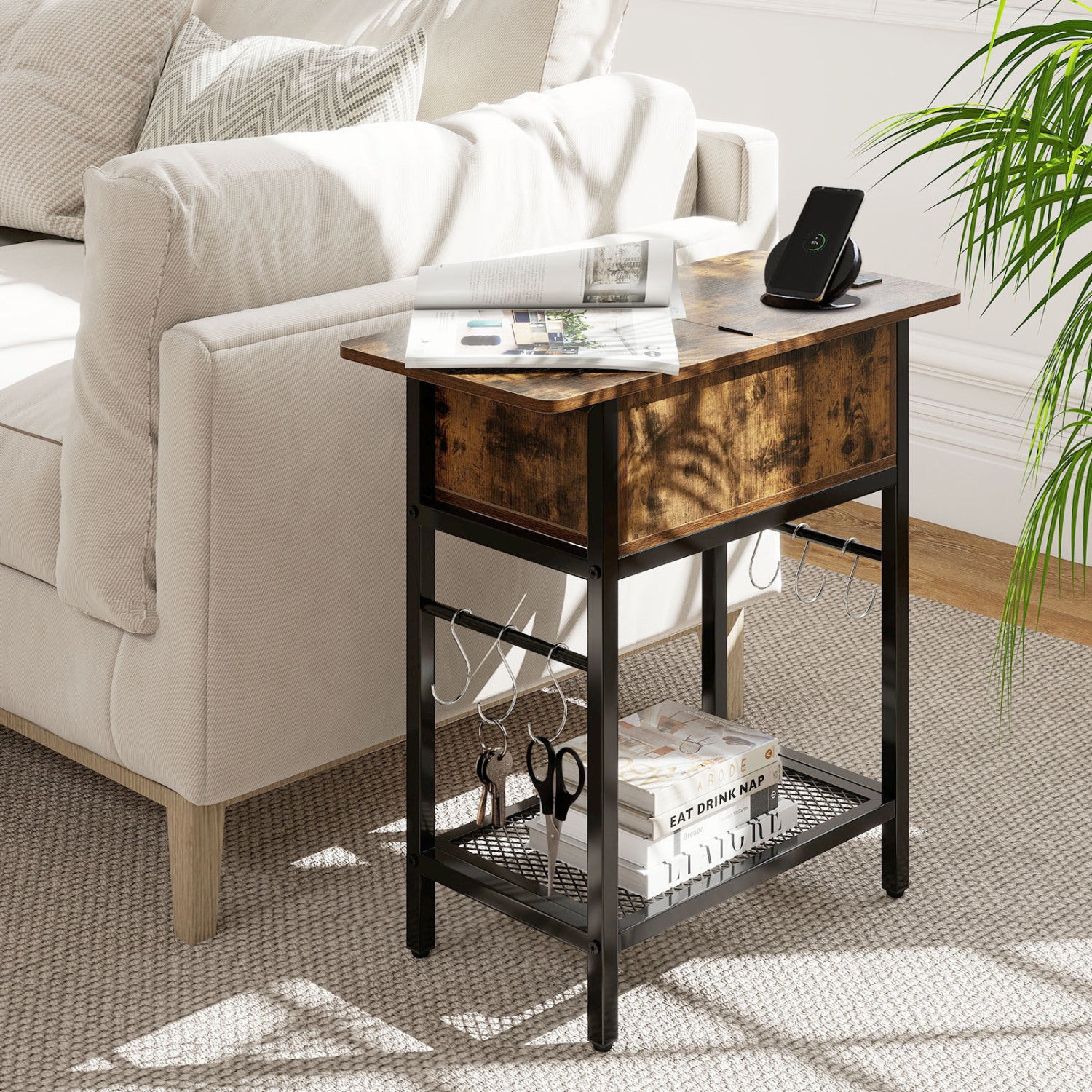 End Table With Charging Station USB Ports, Flip Top Coffee End & Side Tables at Gallery Canada
