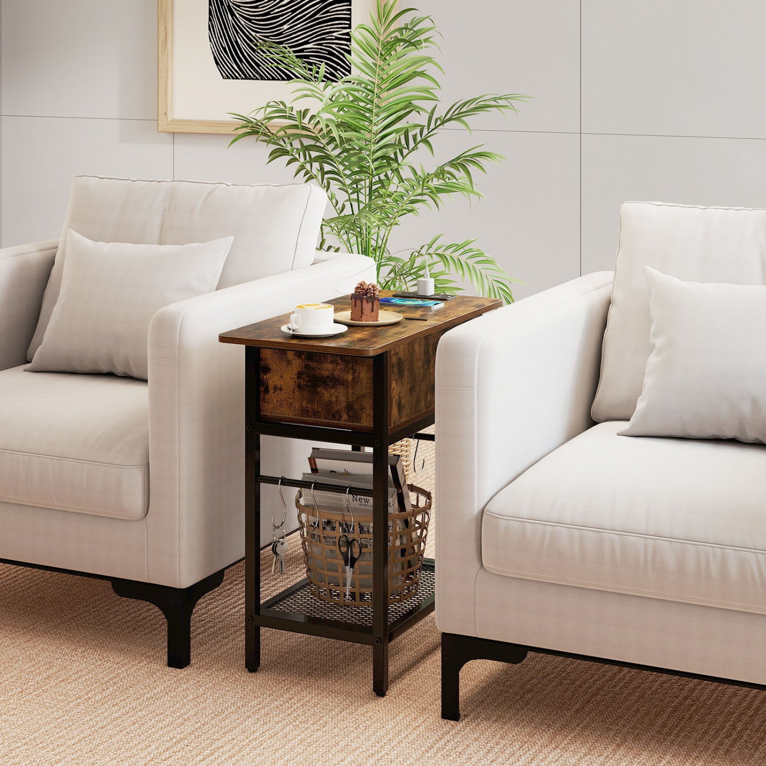 End Table With Charging Station USB Ports, Flip Top Coffee End & Side Tables at Gallery Canada