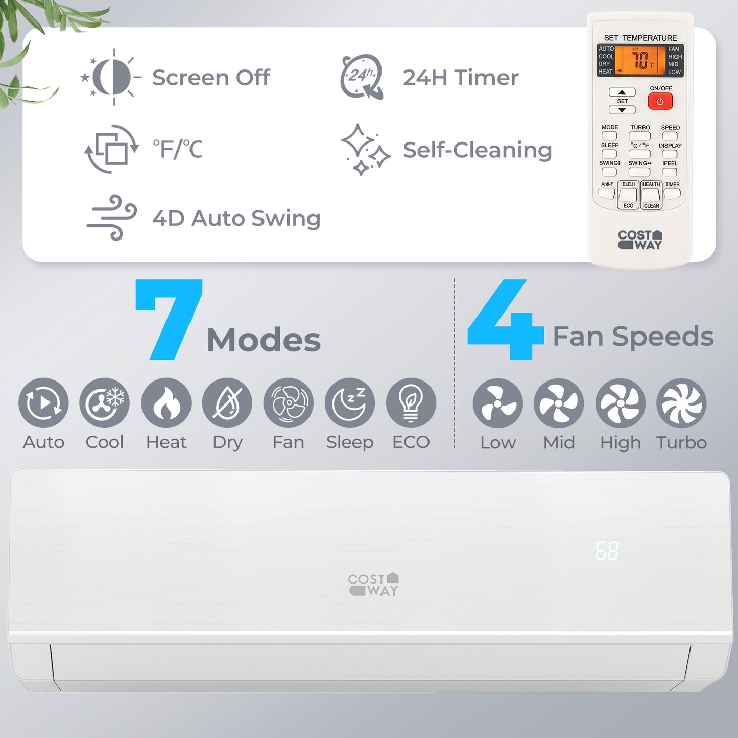 ENERGY STAR Certified 18000 BTU 25 SEER2 208-230V Mini Split Heat Pump Heating at -25℃, White Mini Split Air Conditioners at Gallery Canada
