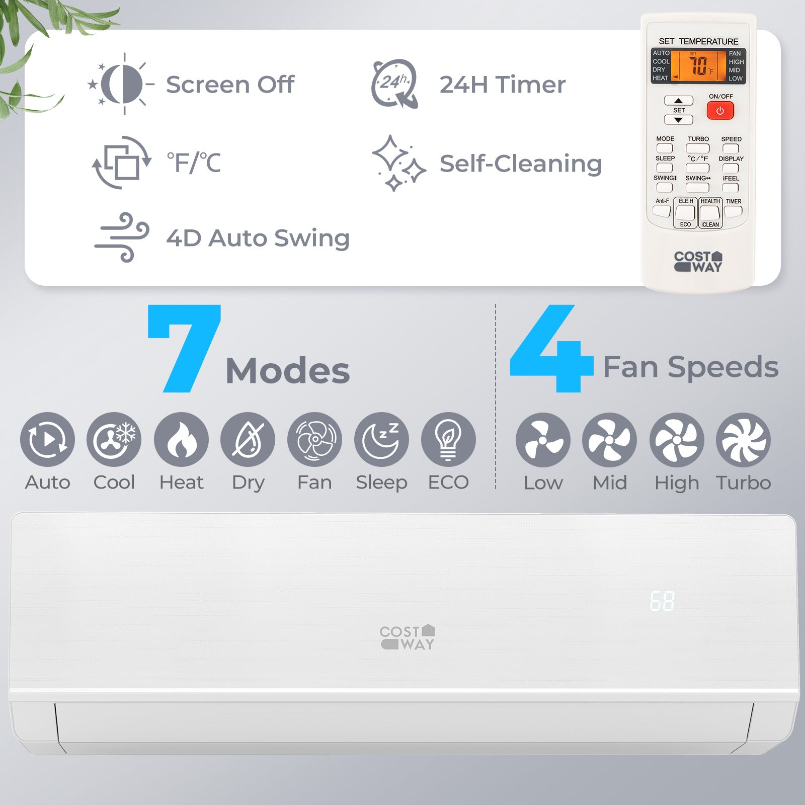 ENERGY STAR Certified 18000 BTU 25 SEER2 208-230V Mini Split Heat Pump Heating at -25℃, White Mini Split Air Conditioners at Gallery Canada