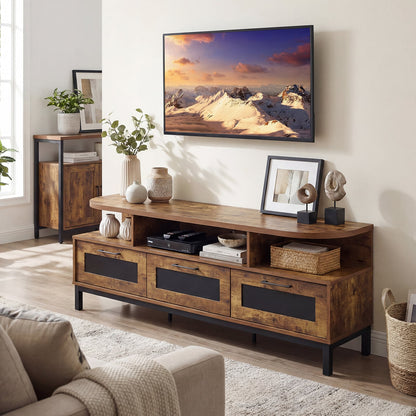 Entertainment Center, 3 Storage Drawers, Open Shelves, Brown Entertainment Centers & TV Stands at Gallery Canada
