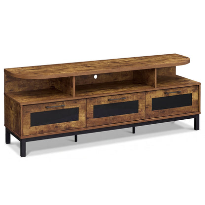 Entertainment Center, 3 Storage Drawers, Open Shelves, Brown Entertainment Centers & TV Stands at Gallery Canada