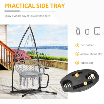 Hammock Chair Stand, Metal C-Stand with Tray, Indoor Outdoor, Black Hammock Stands at Gallery Canada