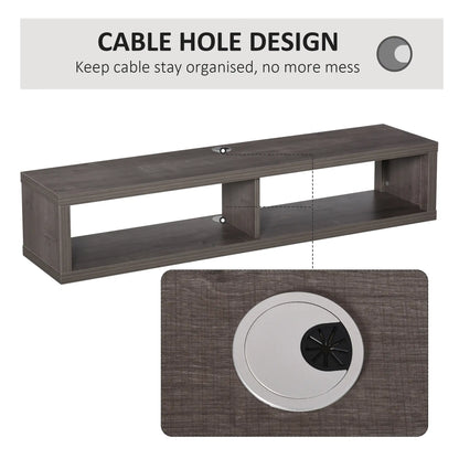 Floating TV Stand for 50" TVs, Wall Mounted, Wood Grain, Dark Grey TV Stands at Gallery Canada