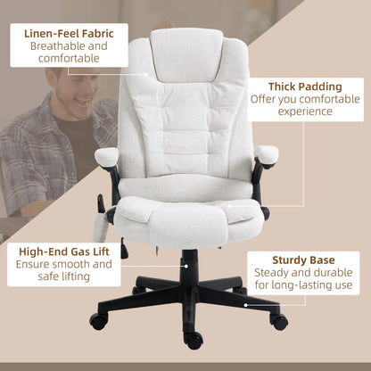 Reclining Massage Office Chair, High Back, Swivel Wheels, White Massage Chairs at Gallery Canada