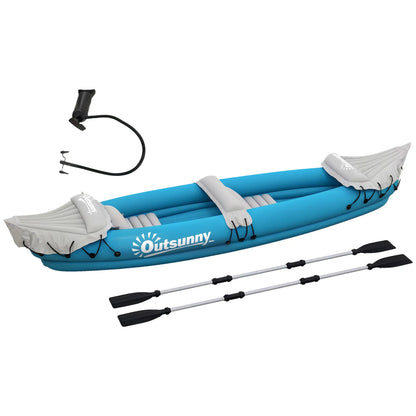 2-Person Inflatable Kayak, Foldable Fishing Boat, Aluminum Oars, Blue Water Sports & Boating Supplies at Gallery Canada